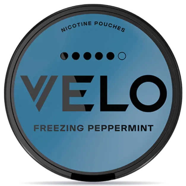 VELO Freezing Peppermint 14mg slim strong nicotine pouches can