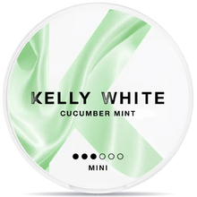 Kelly White Cucumber Mint Mini S3 nicotine pouches can, fresh cucumber and mint flavor tobacco-free mini nicotine pouch packaging