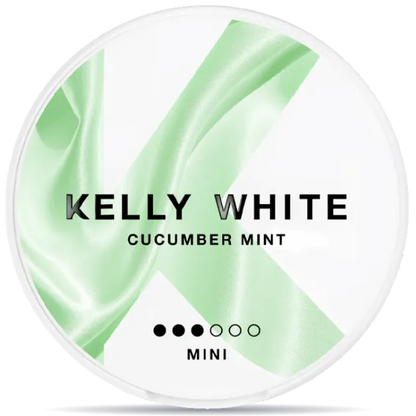 Kelly White Cucumber Mint Mini S3 nicotine pouches can, fresh cucumber and mint flavor tobacco-free mini nicotine pouch packaging