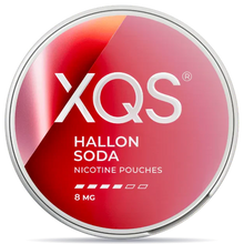 XQS Hallon Soda nicotine pouches can 8mg strength raspberry soda flavor