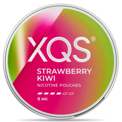 XQS Strawberry Kiwi nicotine pouches can 8mg strength sweet tropical fruit flavor